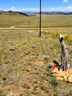 view northwest from the southeast corner of the lot along the east property line