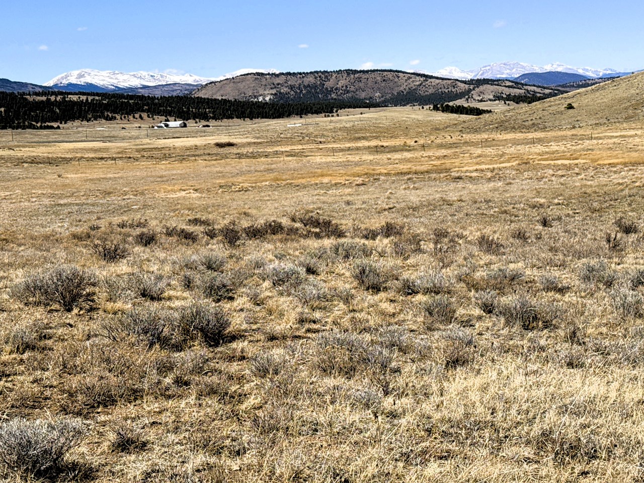from inside the property looking northwest over antero junction (intersection of us24e and us285) to snow capped peaks in the mosquito mountain range from inside the property looking northwest over antero junction (intersection of us24e and us285) to snow capped peaks in the mosquito mountain range