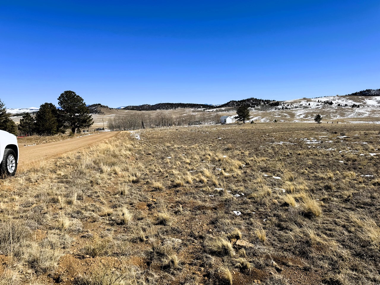 view east southeast along the front of the property and wagon wheel road